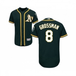 Mens Oakland Athletics 8 Robbie Grossman Green Alternate Flex Base Authentic Collection Baseball Jersey