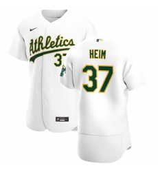 Oakland Athletics 37 Jonah Heim Men Nike White Home 2020 Authentic Player MLB Jersey