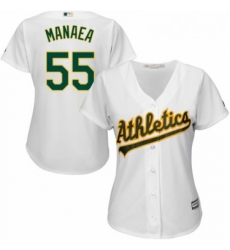 Womens Majestic Oakland Athletics 55 Sean Manaea Replica White Home Cool Base MLB Jersey 