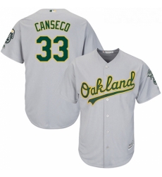 Youth Majestic Oakland Athletics 33 Jose Canseco Authentic Grey Road Cool Base MLB Jersey