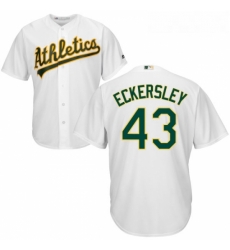 Youth Majestic Oakland Athletics 43 Dennis Eckersley Replica White Home Cool Base MLB Jersey