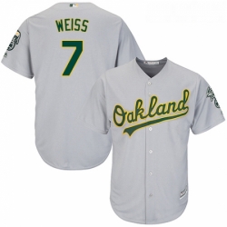 Youth Majestic Oakland Athletics 7 Walt Weiss Replica Grey Road Cool Base MLB Jersey