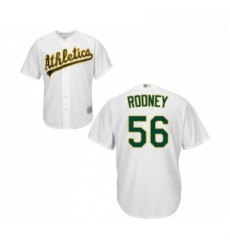 Youth Oakland Athletics 56 Fernando Rodney Replica White Home Cool Base Baseball Jersey 