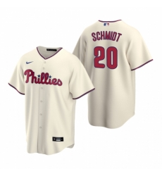 Mens Nike Philadelphia Phillies 20 Mike Schmidt Cream Alternate Stitched Baseball Jerse