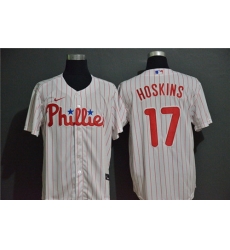 Phillies 17 Rhys Hoskins White 2020 Nike Cool Base Jersey