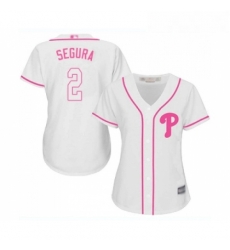 Womens Philadelphia Phillies 2 Jean Segura Replica White Fashion Cool Base Baseball Jersey 