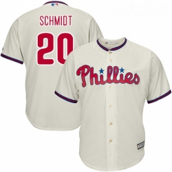 Youth Majestic Philadelphia Phillies 20 Mike Schmidt Replica Cream Alternate Cool Base MLB Jersey