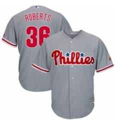 Youth Majestic Philadelphia Phillies 36 Robin Roberts Replica Grey Road Cool Base MLB Jersey