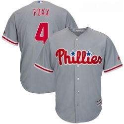 Youth Majestic Philadelphia Phillies 4 Jimmy Foxx Authentic Grey Road Cool Base MLB Jersey