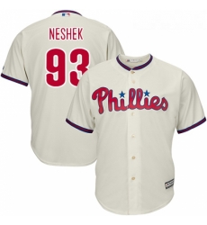 Youth Majestic Philadelphia Phillies 93 Pat Neshek Replica Cream Alternate Cool Base MLB Jersey 