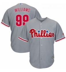 Youth Majestic Philadelphia Phillies 99 Mitch Williams Replica Grey Road Cool Base MLB Jersey