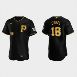 Men Pittsburgh Pirates 18 Ben Gamel Black Flex Base Stitched Jerse