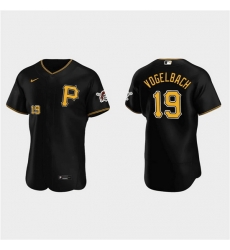 Men Pittsburgh Pirates 19 Daniel Vogelbach Black Flex Base Stitched MLB Jerse