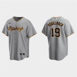 Men Pittsburgh Pirates 19 Daniel Vogelbach Grey Cool Base Stitched Jerse