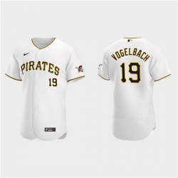 Men Pittsburgh Pirates 19 Daniel Vogelbach White Flex Base Stitched MLB Jerse