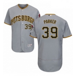 Mens Majestic Pittsburgh Pirates 39 Dave Parker Grey Road Flex Base Authentic Collection MLB Jersey