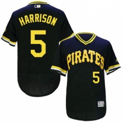 Mens Majestic Pittsburgh Pirates 5 Josh Harrison Black Flexbase Authentic Collection Cooperstown MLB Jersey