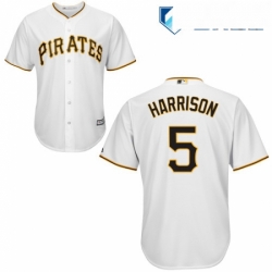 Mens Majestic Pittsburgh Pirates 5 Josh Harrison Replica White Home Cool Base MLB Jersey