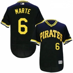 Mens Majestic Pittsburgh Pirates 6 Starling Marte Black Flexbase Authentic Collection Cooperstown MLB Jersey