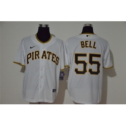 Pirates 55 Josh Bell White 2020 Nike Cool Base Jersey