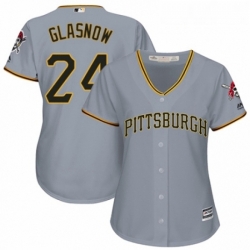 Womens Majestic Pittsburgh Pirates 24 Tyler Glasnow Authentic Grey Road Cool Base MLB Jersey 