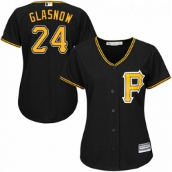 Womens Majestic Pittsburgh Pirates 24 Tyler Glasnow Replica Black Alternate Cool Base MLB Jersey 