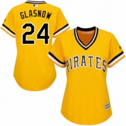 Womens Majestic Pittsburgh Pirates 24 Tyler Glasnow Replica Gold Alternate Cool Base MLB Jersey 