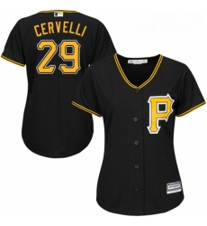 Womens Majestic Pittsburgh Pirates 29 Francisco Cervelli Authentic Black Alternate Cool Base MLB Jersey