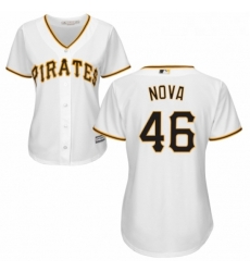 Womens Majestic Pittsburgh Pirates 46 Ivan Nova Replica White Home Cool Base MLB Jersey 