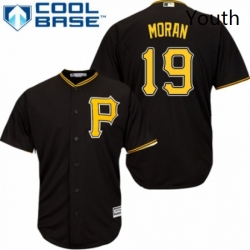 Youth Majestic Pittsburgh Pirates 19 Colin Moran Authentic Black Alternate Cool Base MLB Jersey 