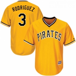 Youth Majestic Pittsburgh Pirates 3 Sean Rodriguez Authentic Gold Alternate Cool Base MLB Jersey 