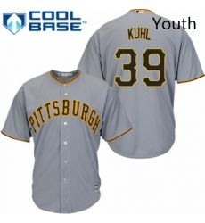 Youth Majestic Pittsburgh Pirates 39 Chad Kuhl Authentic Grey Road Cool Base MLB Jersey 