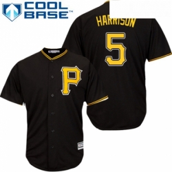 Youth Majestic Pittsburgh Pirates 5 Josh Harrison Authentic Black Alternate Cool Base MLB Jersey