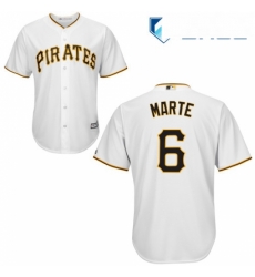 Youth Majestic Pittsburgh Pirates 6 Starling Marte Replica White Home Cool Base MLB Jersey