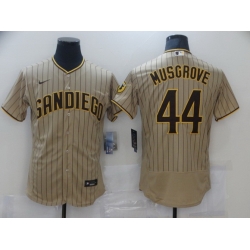 Men Nike San Diego Padres 44 Musgrove Tan Brown Authentic Alternate Player Jersey