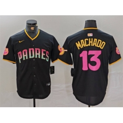 Men San Diego Padres 13 Manny Machado Black Cool Base Stitched Baseball Jersey