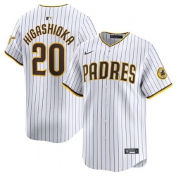 Men San Diego Padres 20 Kyle Higashioka White 2024 Home Limited Stitched Baseball Jersey