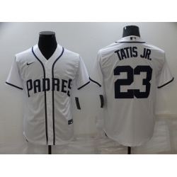 Men San Diego Padres 23 Fernando Tatis Jr  White Cool Base Stitched Jersey