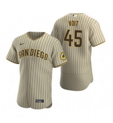 Men San Diego Padres 45 Luke Voit Tan Flex Base Stitched Baseball jersey