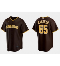 Men San Diego Padres 65 Jos E9 Castillo Brown Cool Base Stitched Jersey