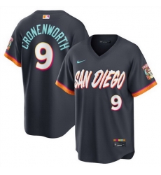 Men San Diego Padres  9 Jake Cronenworth Obsidian 2026 City Connect Stadium Stitched Baseball Jersey