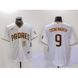 Men San Diego Padres 9 Jake Cronenworth White Cool Base Stitched Baseball Jersey