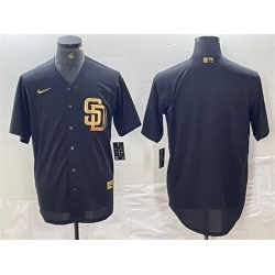 Men San Diego Padres Blank Black Cool Base Stitched Baseball Jersey 4