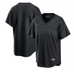 Men San Diego Padres Blank Black Pitch Black Fashion Replica Stitched Jersey