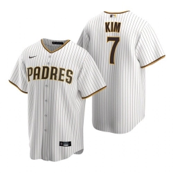 Men San Diego Padres Ha-Seong Kim White Brown Stitched MLB Jersey