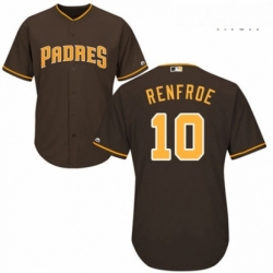 Mens Majestic San Diego Padres 10 Hunter Renfroe Replica Brown Alternate Cool Base MLB Jersey 