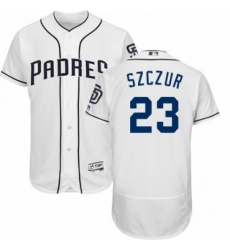 Mens Majestic San Diego Padres 23 Matt Szczur White Home Flex Base Authentic Collection MLB Jersey