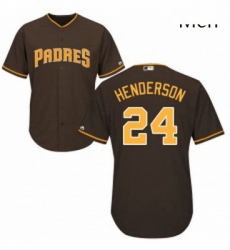 Mens Majestic San Diego Padres 24 Rickey Henderson Replica Brown Alternate Cool Base MLB Jersey