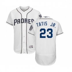 Mens San Diego Padres 23 Fernando Tatis Jr White Home Flex Base Authentic Collection Baseball Jersey