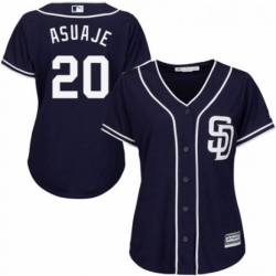 Womens Majestic San Diego Padres 20 Carlos Asuaje Authentic Navy Blue Alternate 1 Cool Base MLB Jersey 